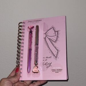 Juicy Couture Pink Journal with Heart Pens